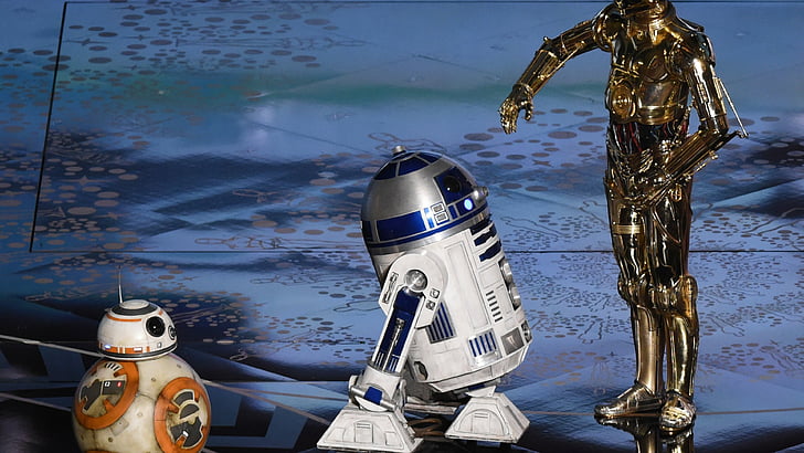 R2-D2, BB8 and C3P0, C-3PO, BB-8, Oscar 2016, Star Wars, cp, HD wallpaper