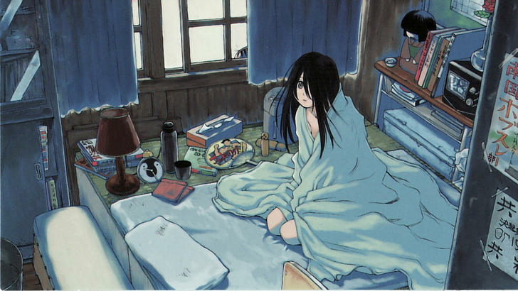 Kiri Komori - Sayonara, Zetsubou-Sensei, black haired anime charter, HD wallpaper