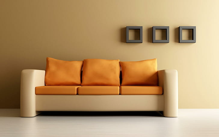 Modern Design, architecture, interior, house, sofa, home, animals, HD wallpaper
