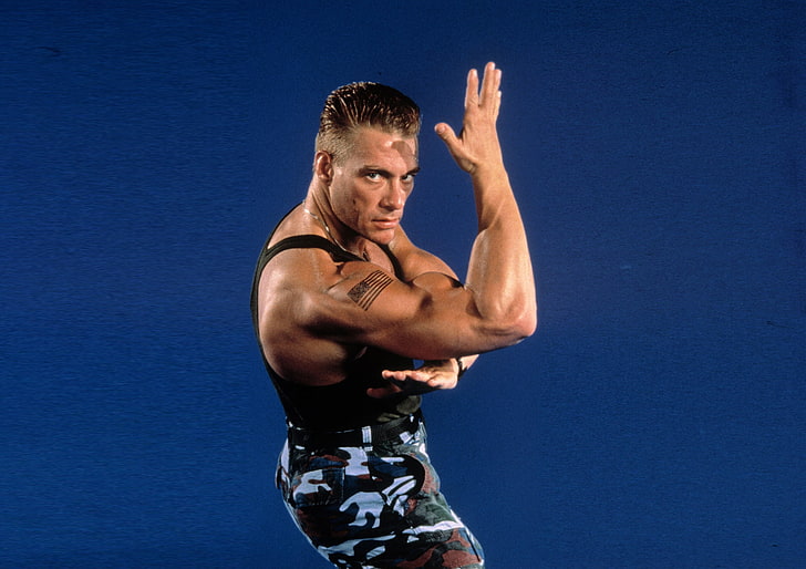 Jean Claude, background, man, actor, athlete, Jean-Claude Van Damme, HD wallpaper