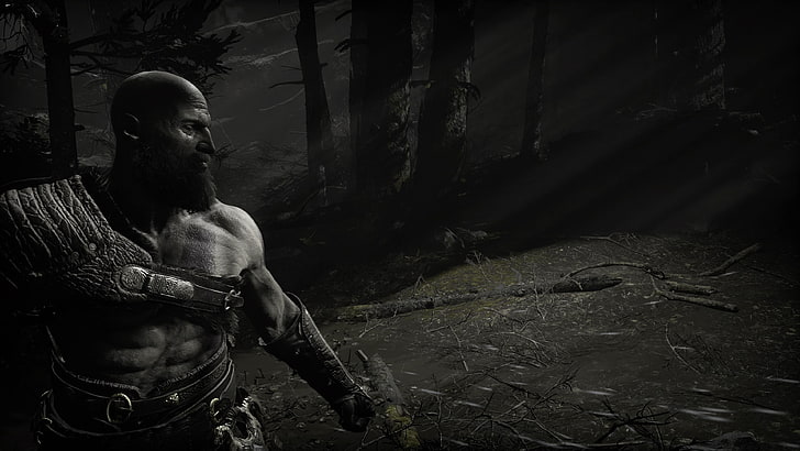 God of War (2018), one person, real people, men, tree, forest