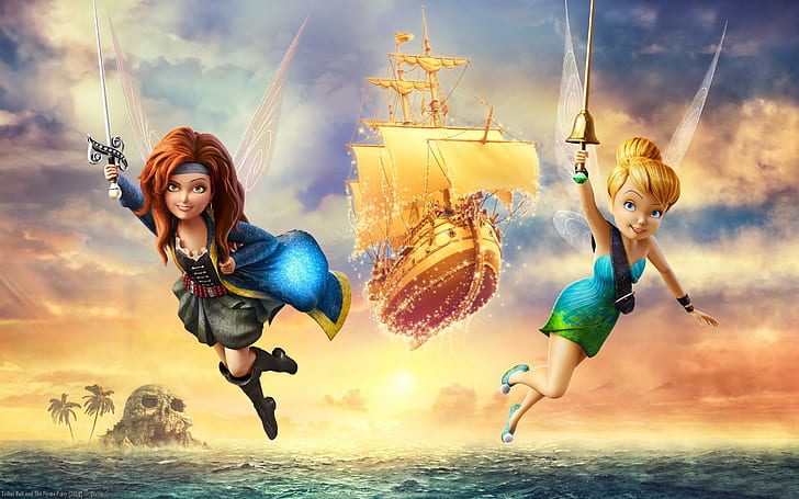 Tinker Bell and the Pirate Fairy, tinkerbell illustration, HD wallpaper