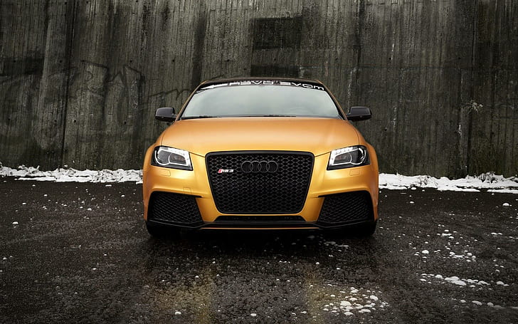 2013 Audi RS3 Sportback by Schwabenfolia, orange audi car, cars, HD wallpaper