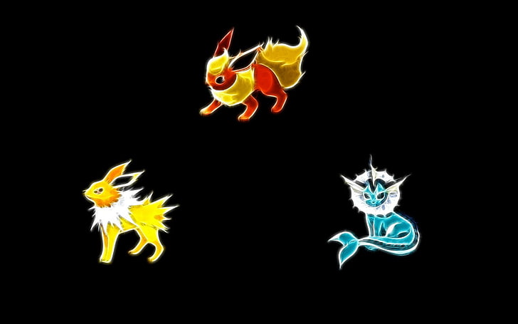 three assorted-Pokemon characters