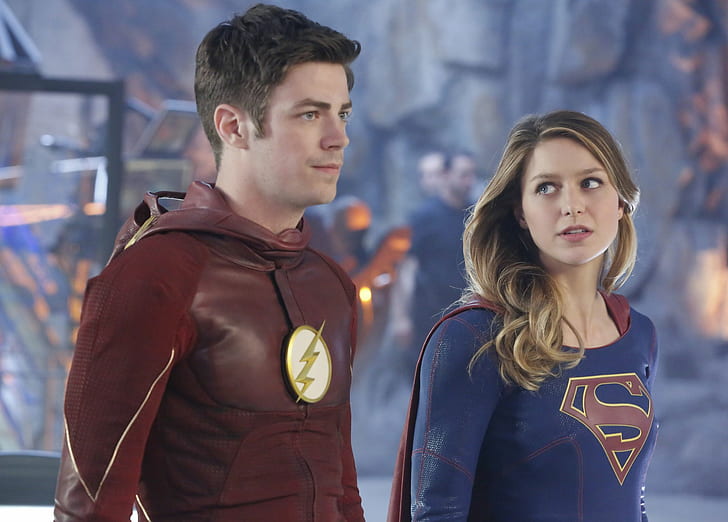 Flash, Supergirl, Melissa Benoist, Grant Gustin