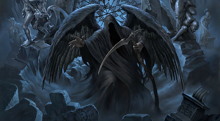 fantasy art, Grim Reaper, artwork, dark fantasy