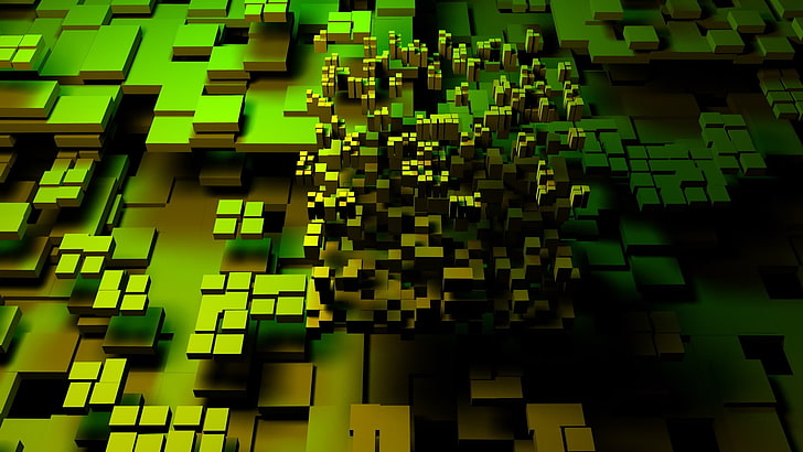 black and green Minecraft character, render, CGI, digital art
