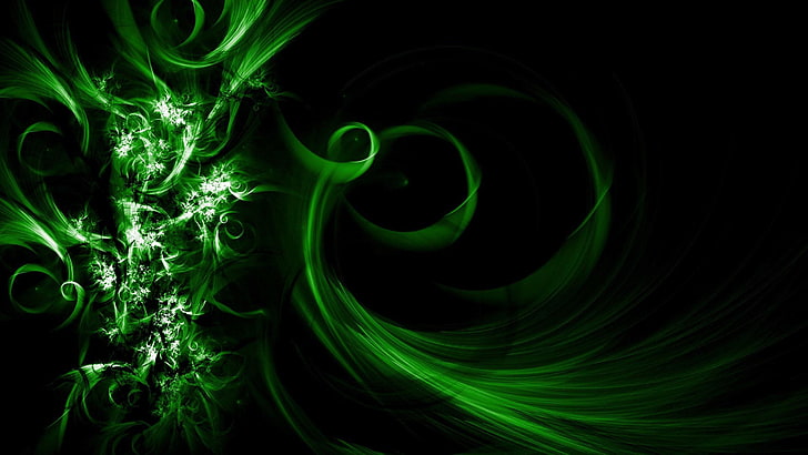abstracto, Dark, Verde, green color, motion, pattern, black background, HD wallpaper