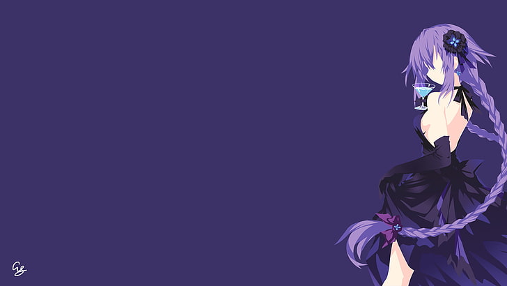 anime, anime girls, minimalism, simple background, Neptune (Hyperdimension Neptunia)