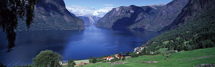 Aurlandsfjord, Sogn og Fjordane county, Norway, HD wallpaper