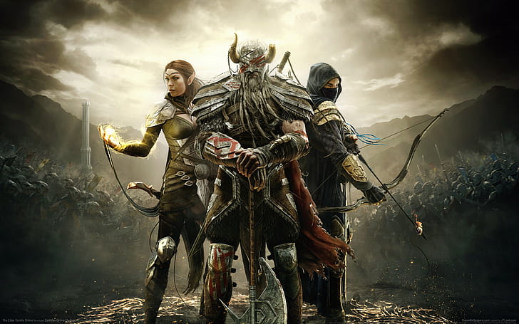 The Elder Scrolls Online Game, game characters illustration, Video Game, HD wallpaper