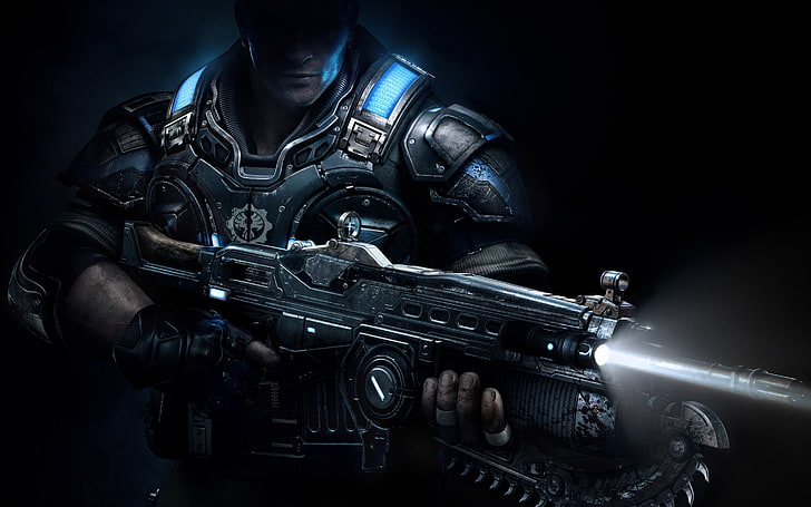 Gears of War, video games, weapon, fantasy weapon, render, Gears of War 4, HD wallpaper