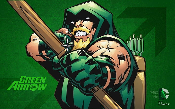 green arrow, more fun comics, dc comics, green arrow from dc universe illustration