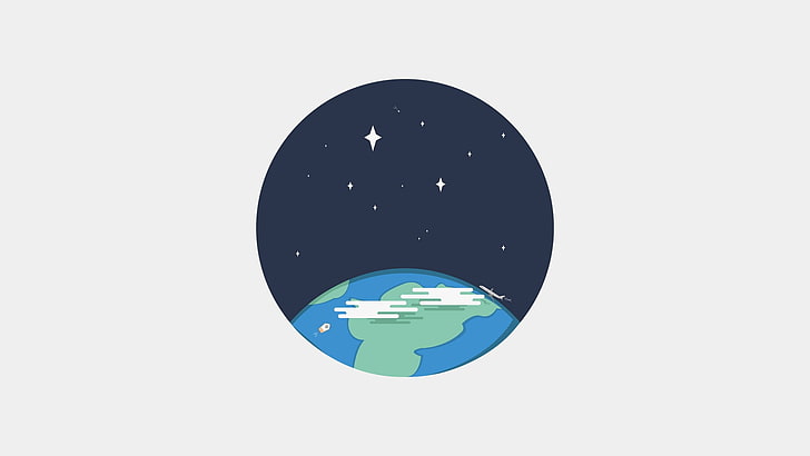 earth illustration, minimalism, web design, icon, icons, nature, HD wallpaper