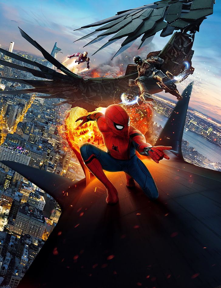 4K, Spider-Man: Homecoming, Iron Man, Vulture, HD wallpaper