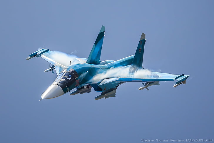 aircraft, military aircraft, Sukhoi Su-34, Russian Army, air vehicle, HD wallpaper