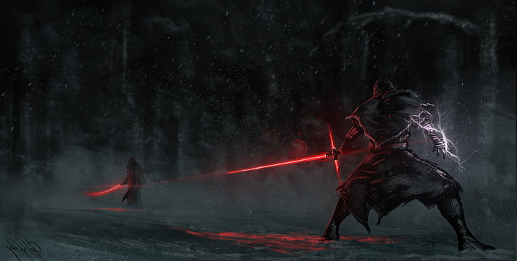artwork, red, Skyrace, Star Wars, Star Wars: Episode VII - The Force Awakens, HD wallpaper