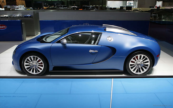 Bugatti Veyron Bleu Centenaire, blue bugatti veyron, cars, HD wallpaper