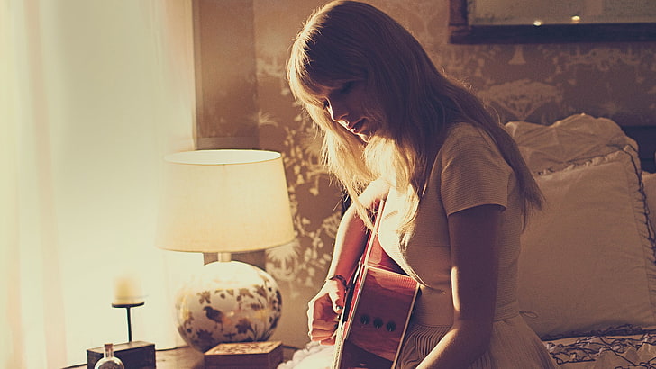 women, Taylor Swift, singer, one person, indoors, long hair, HD wallpaper