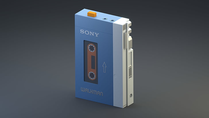 Sony, audio, low poly, Walkman, cassette, studio shot, protection, HD wallpaper