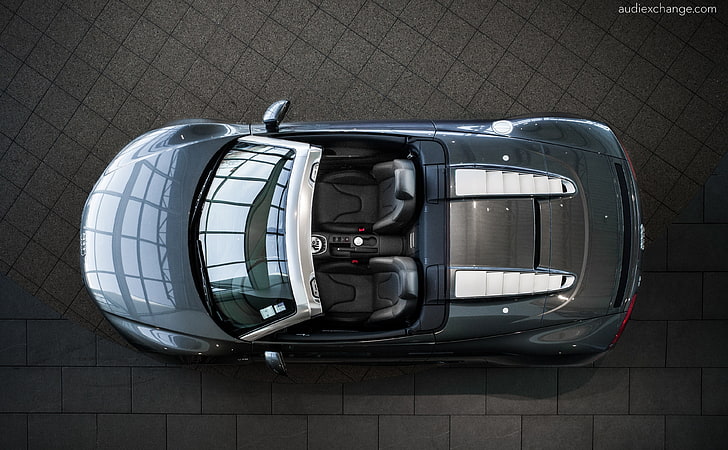 Audi R8 V10 Spyder from above, black toy car, Cars, Grey, Silver