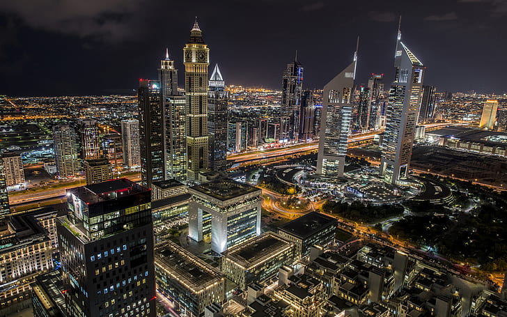 Dubai Urban Architecture United Arab Emirates Cityscapes Night Photography 4k Ultra Hd Desktop Wallpapers 3840х2400, HD wallpaper
