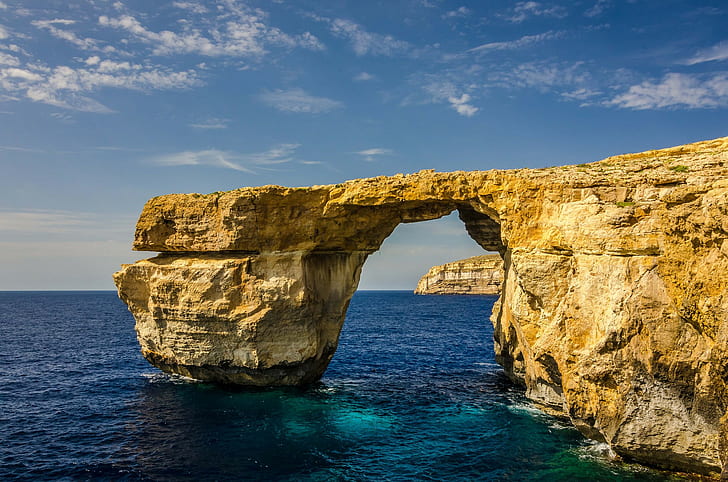 landscape, Malta, cliff, sea