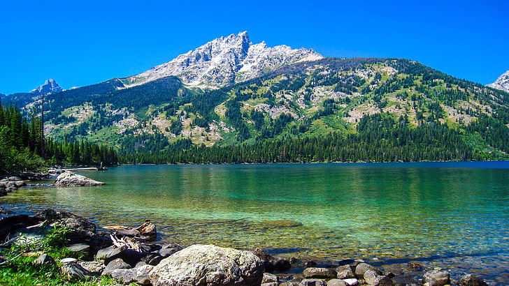 mountain blue lake  hd, water, scenics - nature, tree, beauty in nature, HD wallpaper