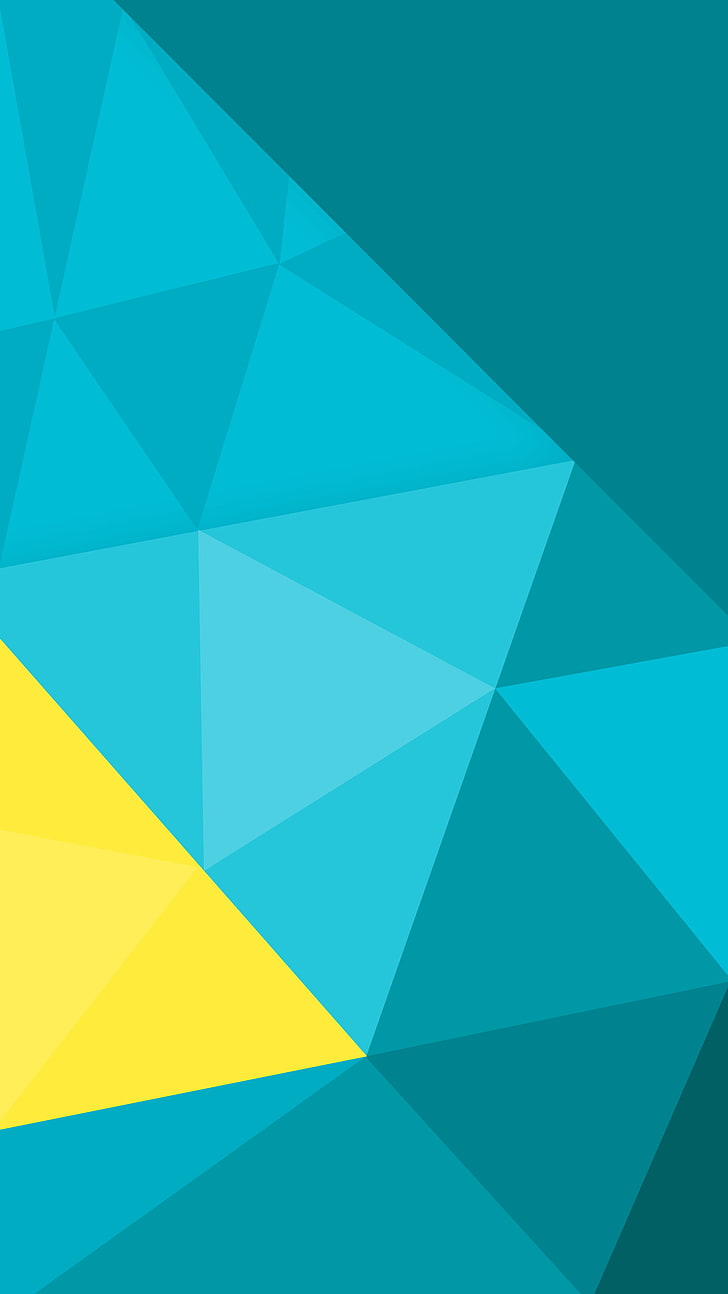 teal and yellow color shape, minimalism, triangle shape, abstract, HD wallpaper