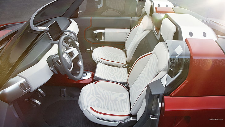 white and gray car seat, Land Rover DC100, concept cars, mode of transportation, HD wallpaper