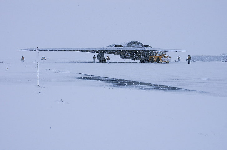 aircraft, Bomber, snow, Northrop Grumman B-2 Spirit, military aircraft