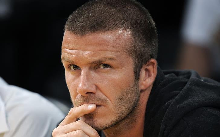 David Beckham, men's black hoodie