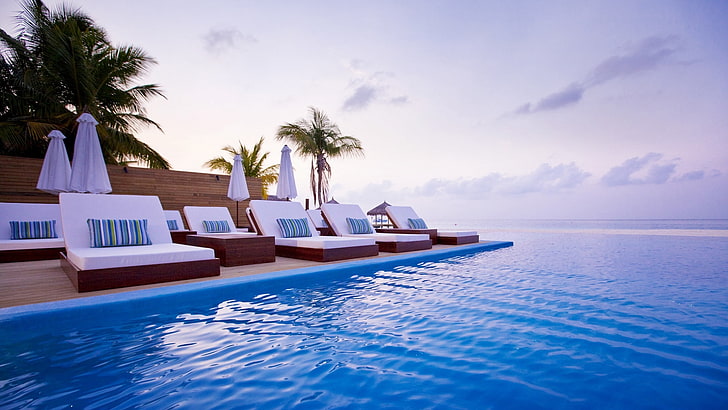 Maldives, water, sea, blue, tropical, tropics, tropical climate, HD wallpaper