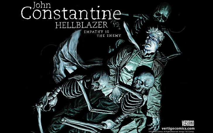 John Constantine wallpaper, Hellblazer, comic art, text, art and craft, HD wallpaper