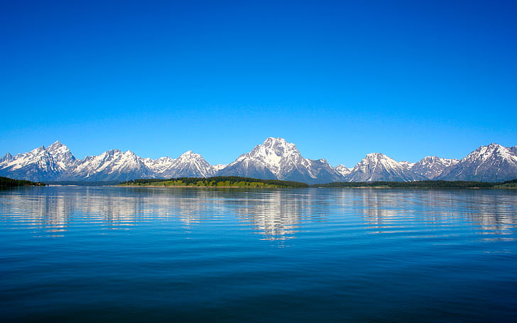 Grand Teton National Park, Jenny Lake, Blue, Reflection, Landscape, HD wallpaper