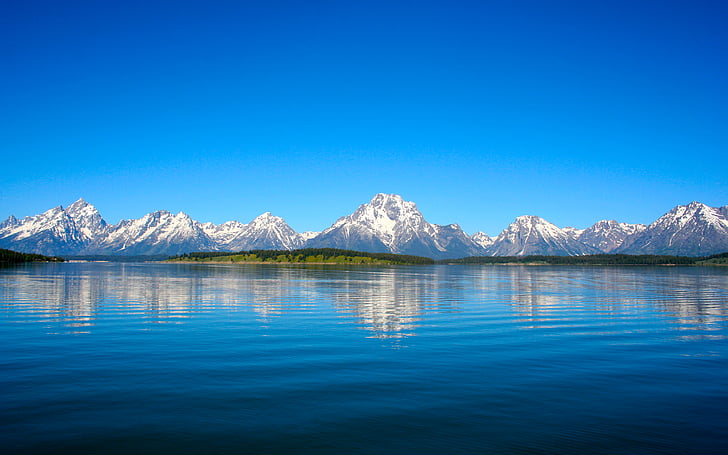 Jenny Lake, Grand Teton National Park, Reflection, Blue, Landscape, HD wallpaper