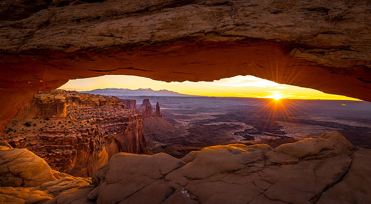 Canyons, Mesa Arch, Canyonlands National Park, Sunrise, Sunset