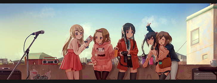 anime, anime girls, K-ON!, Akiyama Mio, Hirasawa Yui, Kotobuki Tsumugi, HD wallpaper