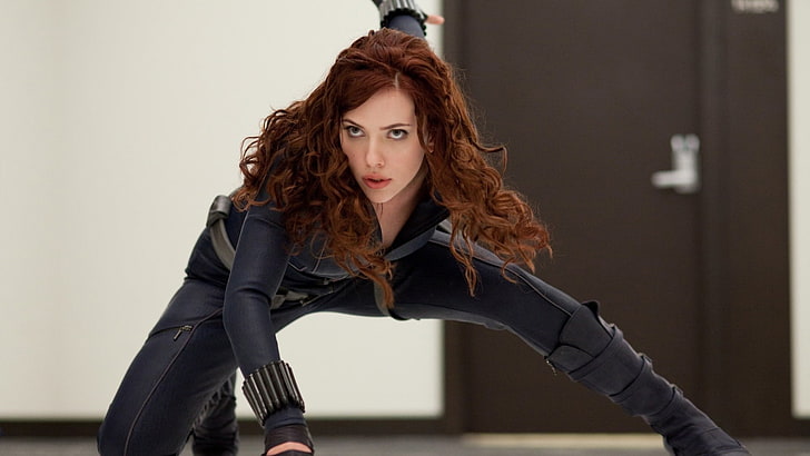Scarlet Johansson as Black Widow, Iron Man 2, superheroines, Scarlett Johansson, HD wallpaper