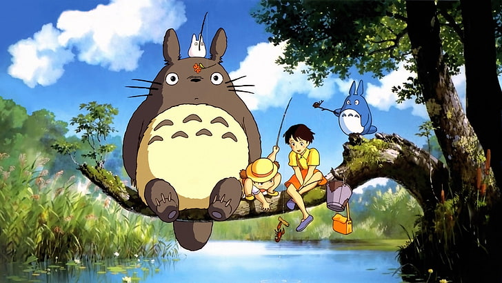 female cartoon character illustration, Totoro, My Neighbor Totoro, HD wallpaper
