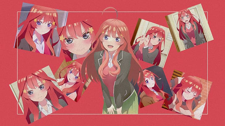 Nakano Itsuki, anime girls, 5-toubun no Hanayome, picture-in-picture, HD wallpaper