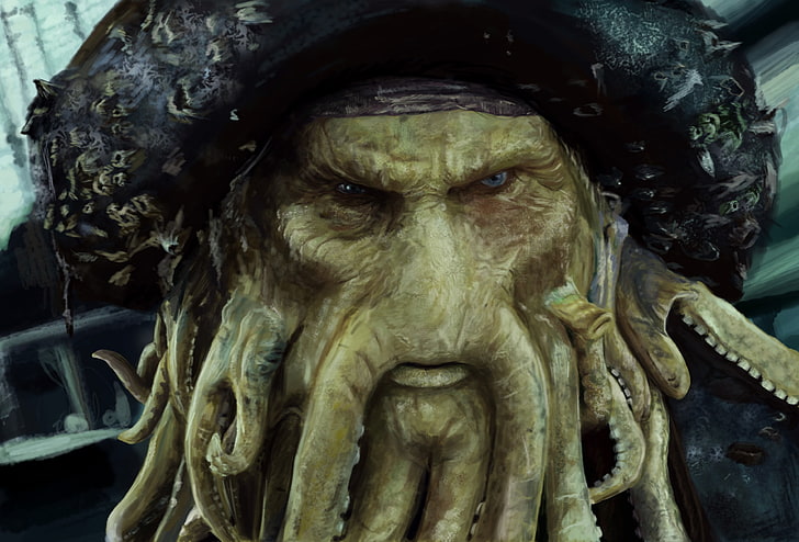 Figure, Pirate, Pirates of the Caribbean, Davy Jones, The Captain Of The Flying Dutchman, HD wallpaper