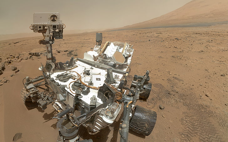 gray and black car engine, Mars, marsscape, land, technology, HD wallpaper
