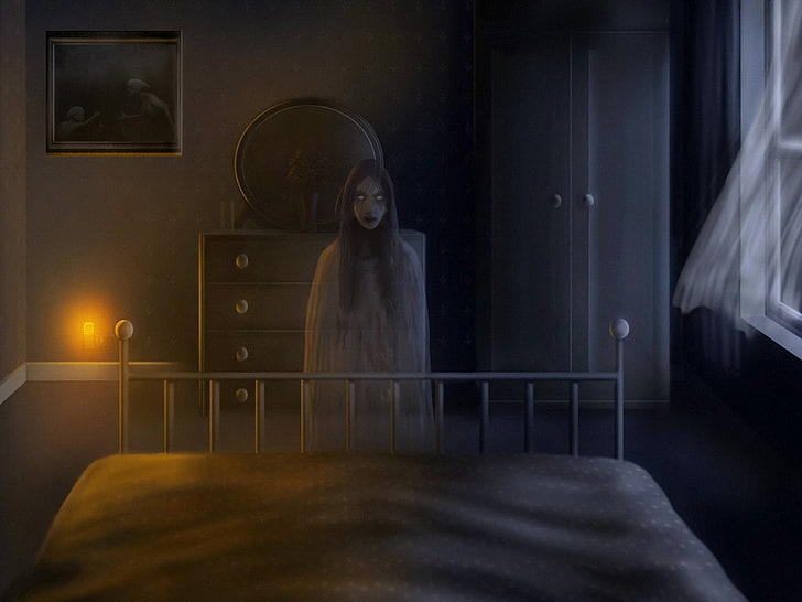 creepy, spooky, fear, indoors, one person, horror, ghost, bizarre, HD wallpaper