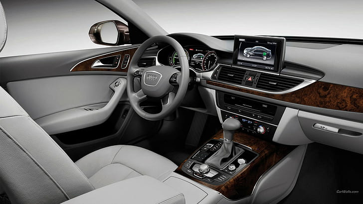 Audi A6, car interior, vehicle, HD wallpaper