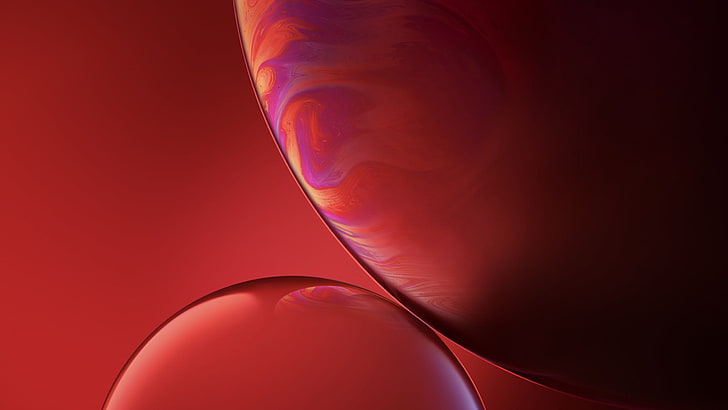 iPhone XR Red Bubbles Stock, close-up, no people, studio shot, HD wallpaper