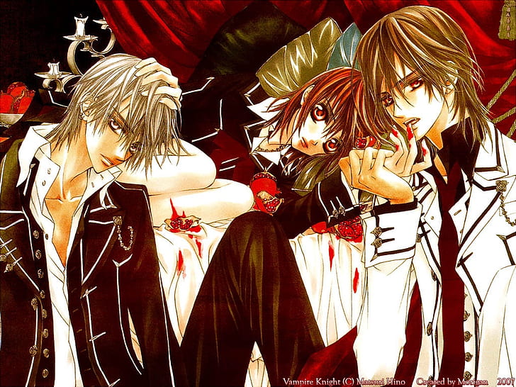 vampire knight anime yuki cross kuran kaname zero kiryu 1024x768  Anime Vampire Knight HD Art, HD wallpaper