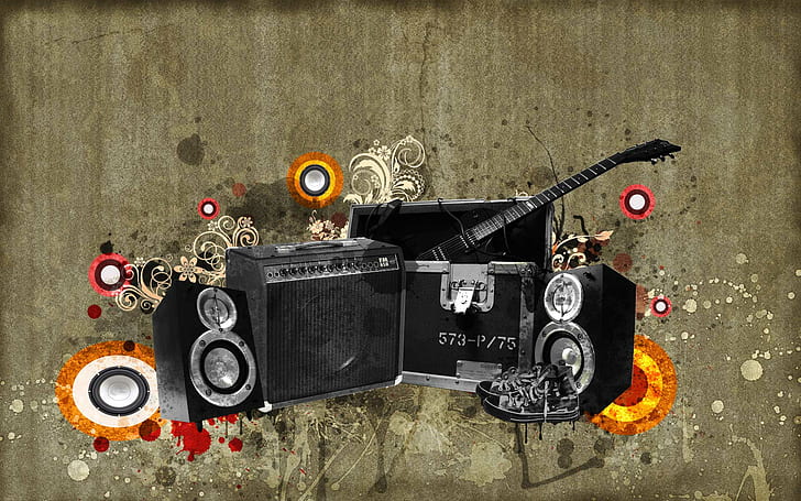 Speaker Amp Guitar HD, music, HD wallpaper