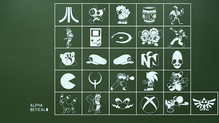assorted-color logos illustration, Atari, bomberman, Chocobo, HD wallpaper