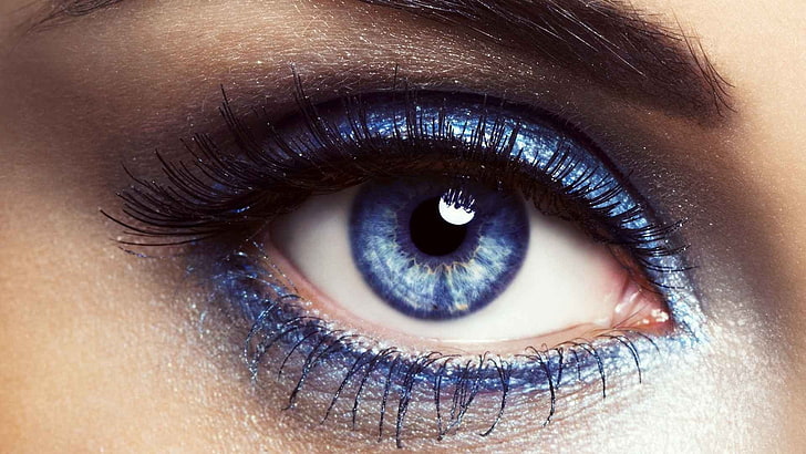 blue eyes, eyelashes, eyesight, human body part, human eye, HD wallpaper